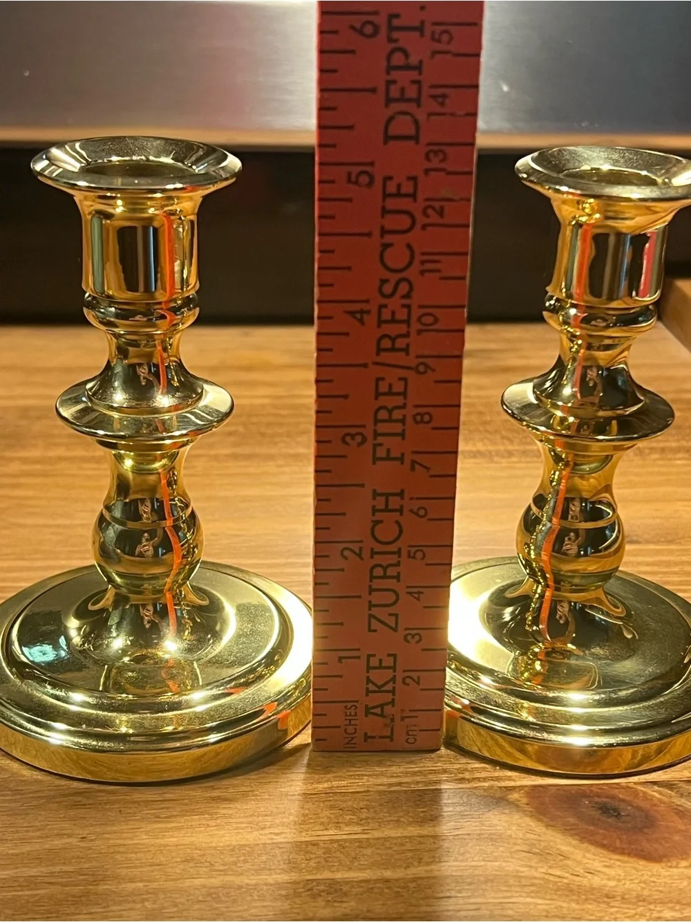 Vintage Baldwin Brass Candlestick Pair - Classic Gold Finish 5”